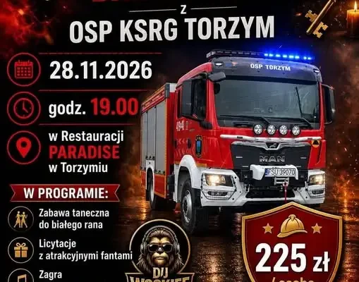 Andrzejkowy Bal Strażacki w Torzymiu – zaproszenie od OSP KSRG