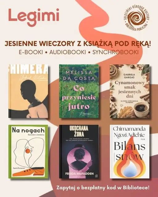 Biblioteka w Sulęcinie: nowe darmowe kody Legimi od 1 października
