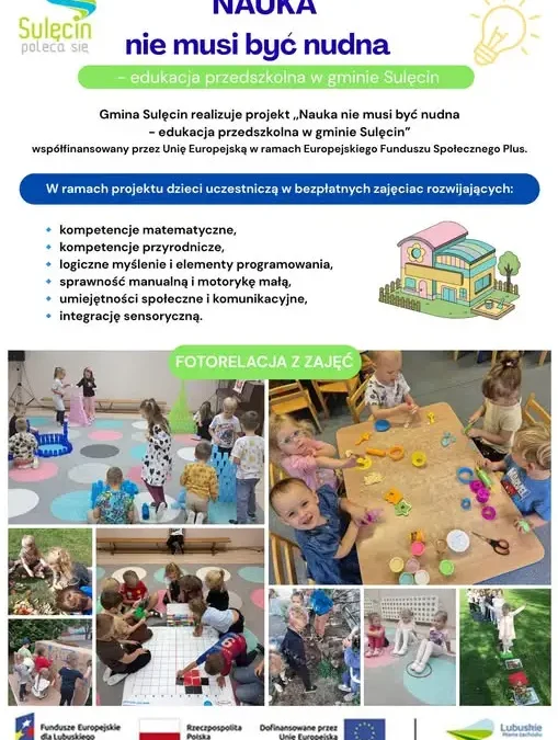 Nowy projekt edukacyjny dla przedszkolaków w Gminie Sulęcin