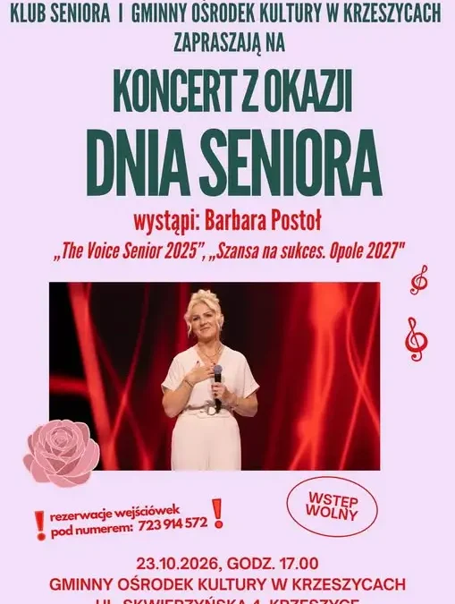 Dzień Seniora w Krzeszycach – koncert Barbary Postoł