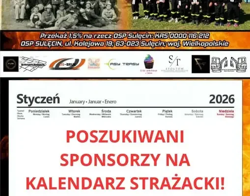 OSP Sulęcin szuka sponsorów kalendarza strażackiego na 2027 rok