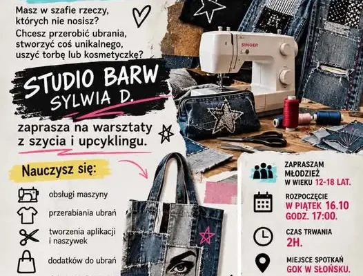 Bezpłatne warsztaty szycia i upcyclingu dla młodzieży w Gminnym Ośrodku Kultury