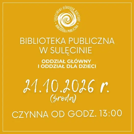 Biblioteka w Sulęcinie zmienia godziny otwarcia z powodu konkursu recytatorskiego